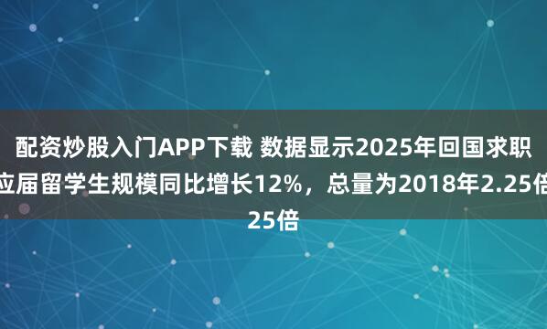 配资炒股入门APP下载 数据显示2025年回国求职应届留学生规模同比增长12%，总量为2018年2.25倍